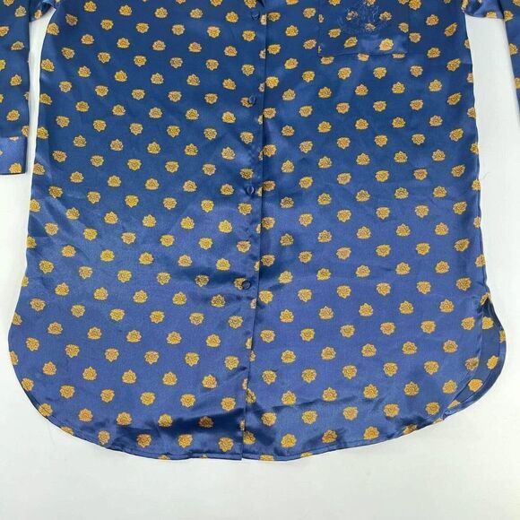VTG Victoria's Secret Intimates Sleepwear Siz M Blue polka dot long sleeve Shirt - Picture 6 of 9